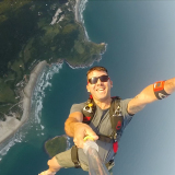 Jump over Barra de Ibiraquera Beach