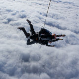Flight over clouds