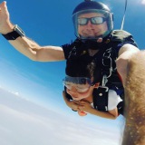 a cute girl skydiving