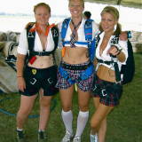School girls at the loading tent