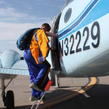 Boarding the plane for the first jump