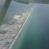 flying over the beach