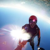 Heads down during my last AFF jump